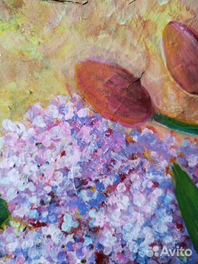 Картина с элементами папье-маше 30*40