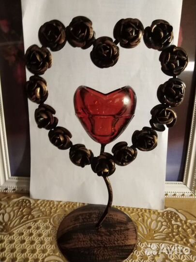 Кованый подсвечник Сердечко