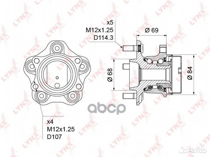 Ступица колеса зад прав/лев 4,046 WH1231 LY