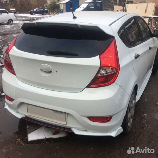 Сплиттер заднего бампера Hyundai Solaris хэтчбэк