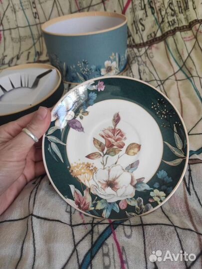 Чайная пара Изумрудный сад фарфор