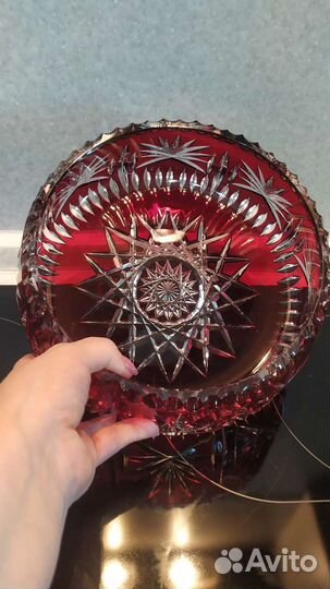 Ваза цветной хрусталь Германия гдр