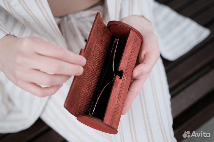 Футляр для очков из дерева, очешник