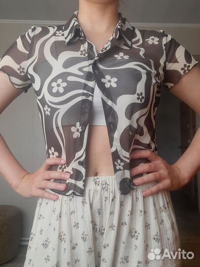 Летняя блузка-рубашка 42-44 р