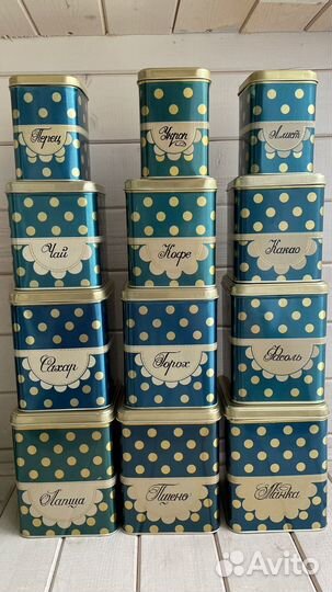 Жестяные банки СССР. Новые. Полный набор 12 шт