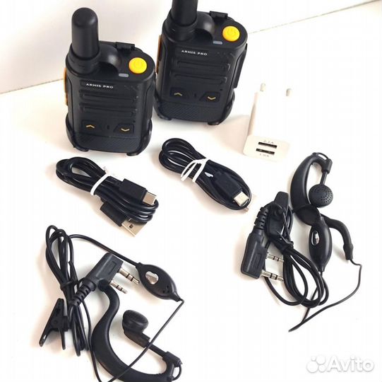 Рация радиостанция с гарнитурой наушником