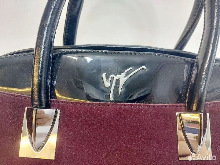 Сумка женская черно-бордовая