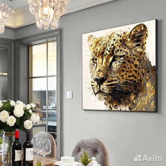 Стильная картина маслом ручная работа с Леопардом