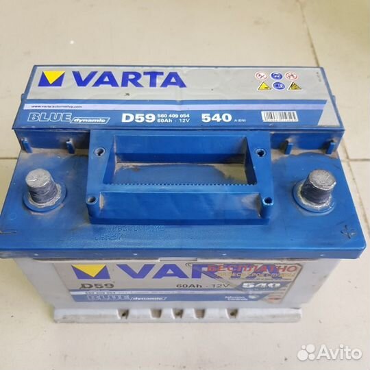 60 Ач аккумулятор б/у Varta d59