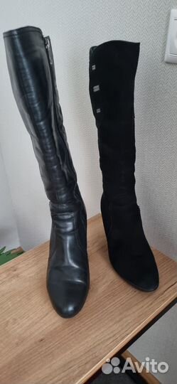 Сапоги б/у, 37-38 кожа, мех