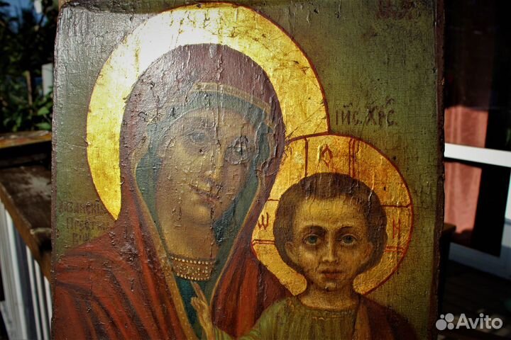 Старинная Икона Богородицы Казанская 32*27 Афон