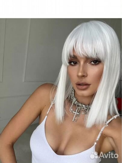 Парик белый блонд