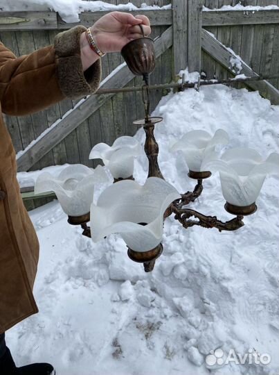 Люстра бронза СССР отличное состояние