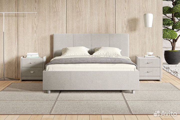 Полутороспальная кровать Prato Рогожка, 140 x 200