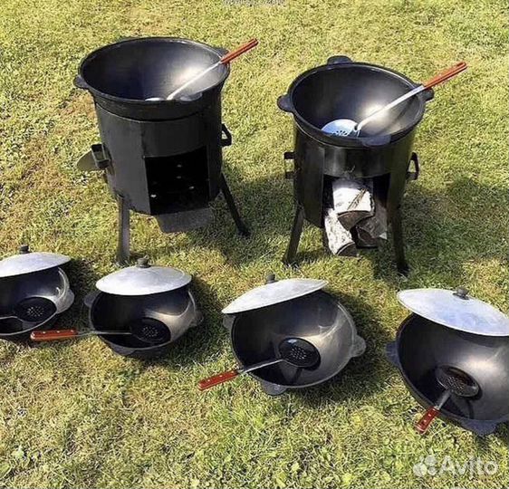 Чугунный казан и печь 12 литров