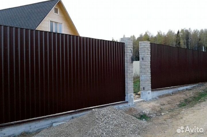 Забор из профнастила / монтаж и установка