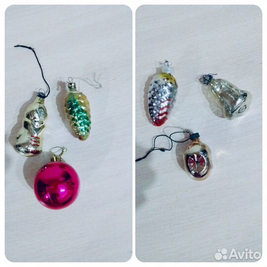 Елочные игрушки СССР стекло 54 шт пакетом