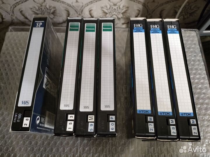 Видеокассеты Panasonic E 180, TDK E 240