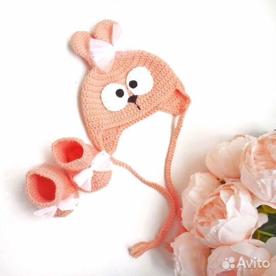 Шапка чепчик пинетки 56 62