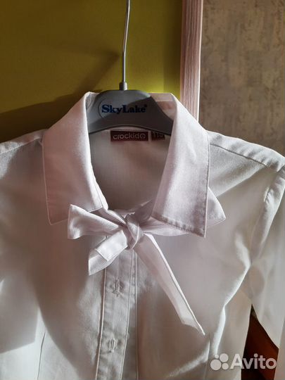 Блузка белая для девочек Крокид р122