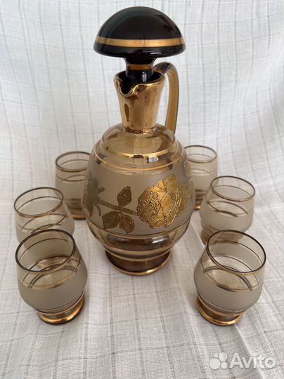 Графин с рюмками, чешский набор