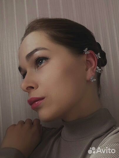 Серьги каффы серебро