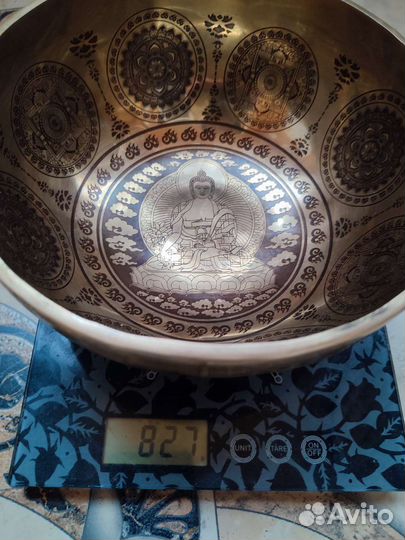 Новая тибетская поющая чаша 20 см, Будда, Непал