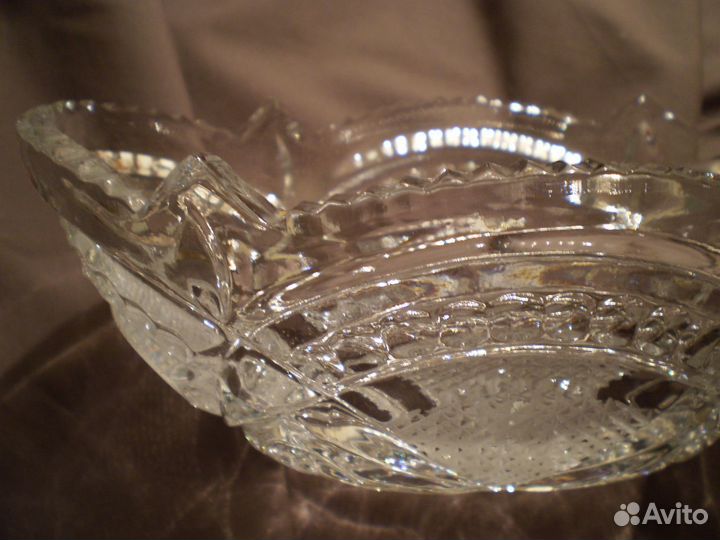 Салатник хрустальный типа лодочка