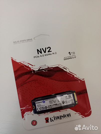 SSD Kingston NV2 1тб/M.2 2280/PCIe 4.0 x4/NVMe/M.2