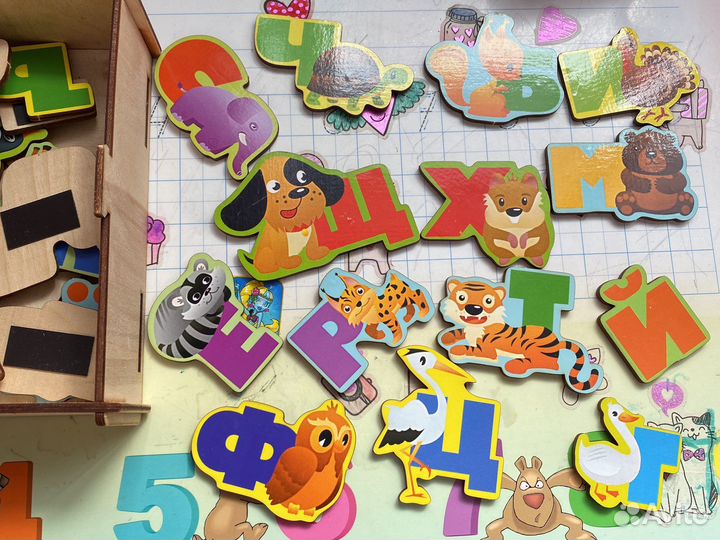 Магнитный алфавит (деревянный)