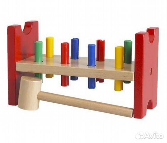 Икея Мула Блок с колышками и молотком (стучалка)