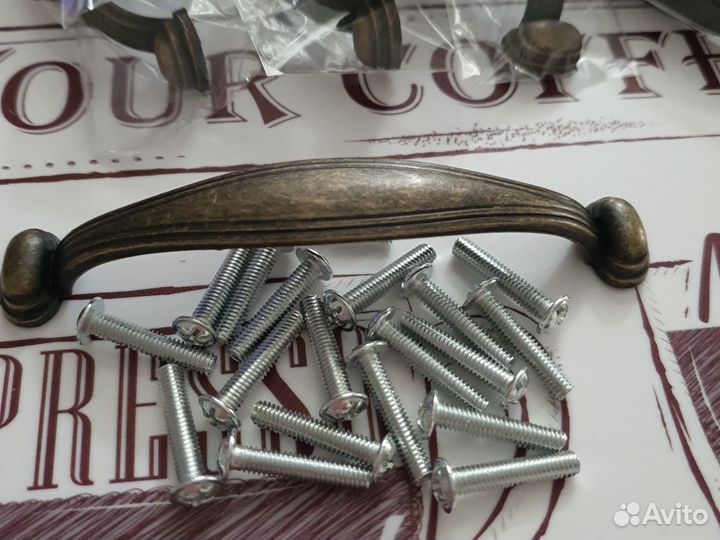 Мебельные ручки латунь 10 штук