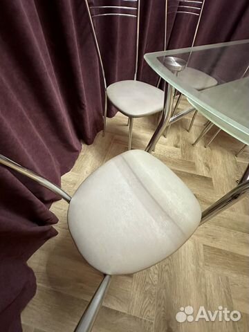 Кухонный стеклянный стол со стульями объявление продам