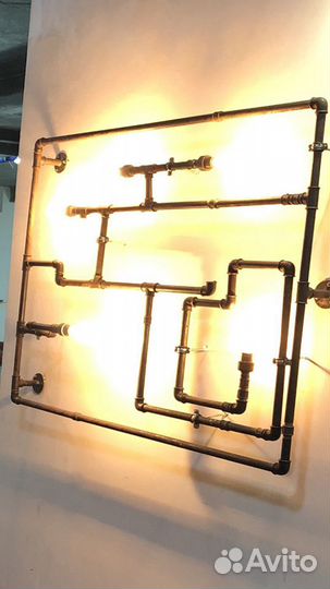 Настенный светильник в стиле лофт из труб