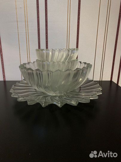 Блюдо ваза фруктовница хрусталь barolac