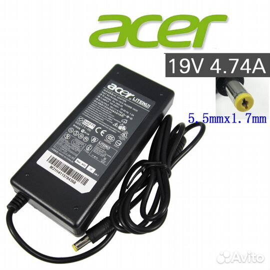 Блок питания для Acer 19V 4.74A (5.5*1.7) 90W