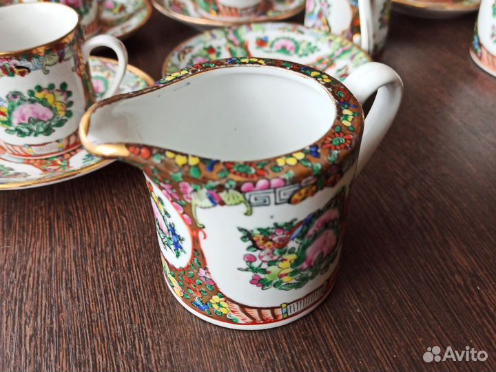 Кофейный сервиз Китайская роза Hand-painted decor