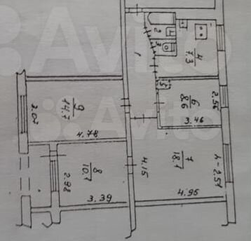 4-к. квартира, 69 м², 9/9 эт.