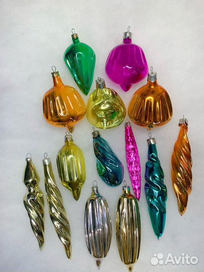 Елочные игрушки СССР сосульки фонарики