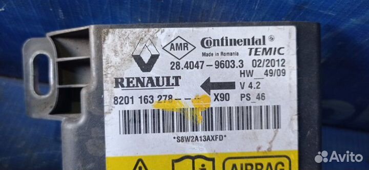 Блок управления airbag Renault Logan 1 седан K7J