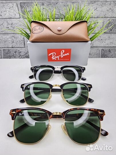 Очки Ray Ban Clubmaster 3016 Зеленое Стекло