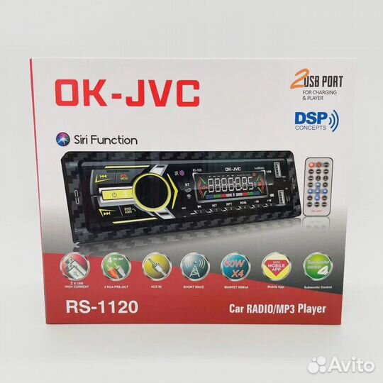 Громкая магнитола JVC с блютусом