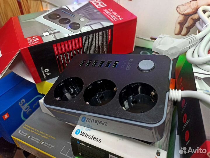 Сетевой фильтр 6 USB и 3 розетки / Удлинитель