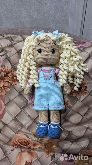Вязаная кукла ручная работа