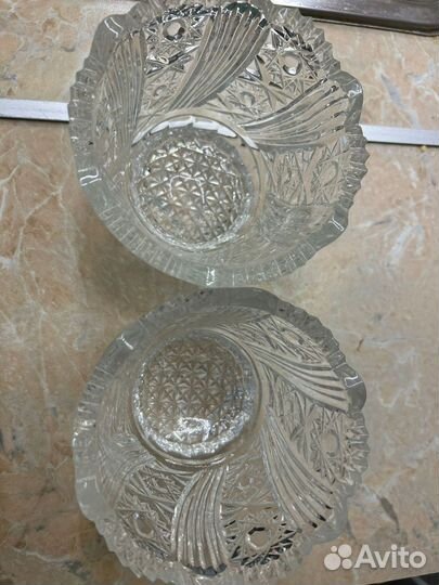 Набор из 2х конфетниц СССР хрусталь