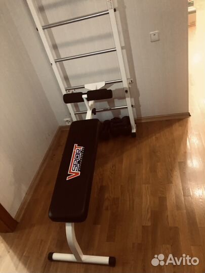 Шведская стенка с турником и брусьями