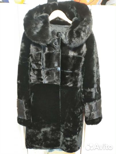 Шуба норковая с капюшоном