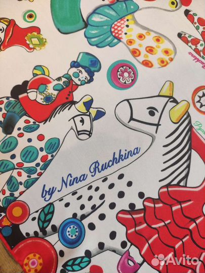 Платок шелковый с ручной подшивкой Нина Ручкина