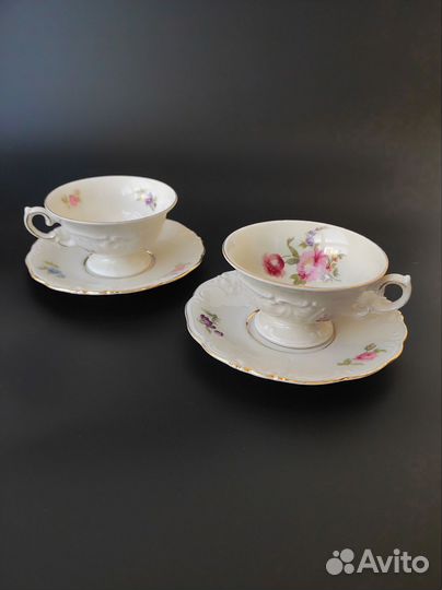 Антикварная чайная пара Friederike KPM Germany