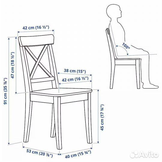 Кухонный стулья IKEA ингольф, массив дерева